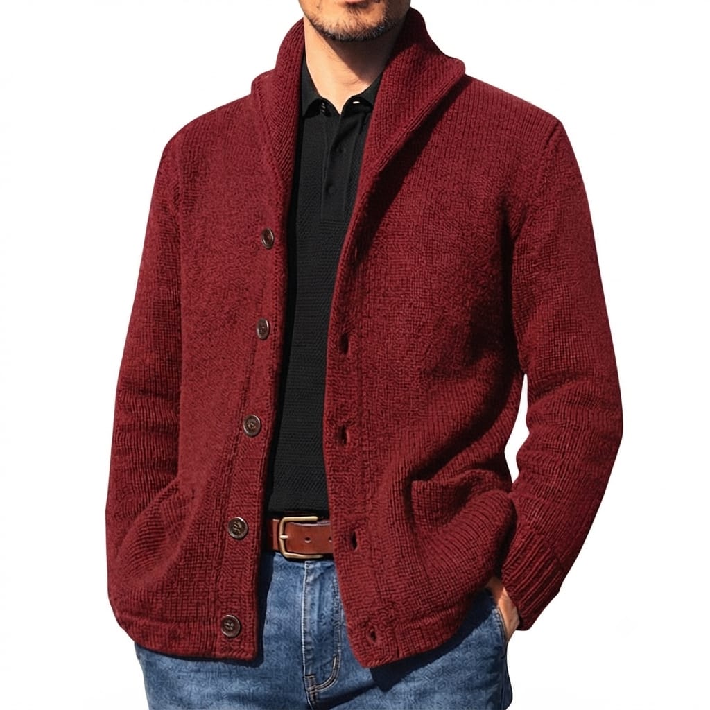 CARDIGAN de Punto Tejido Premium con Cuello Solapa | Elegancia Versátil y Cómoda