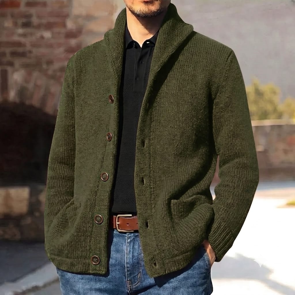 CARDIGAN de Punto Tejido Premium con Cuello Solapa | Elegancia Versátil y Cómoda