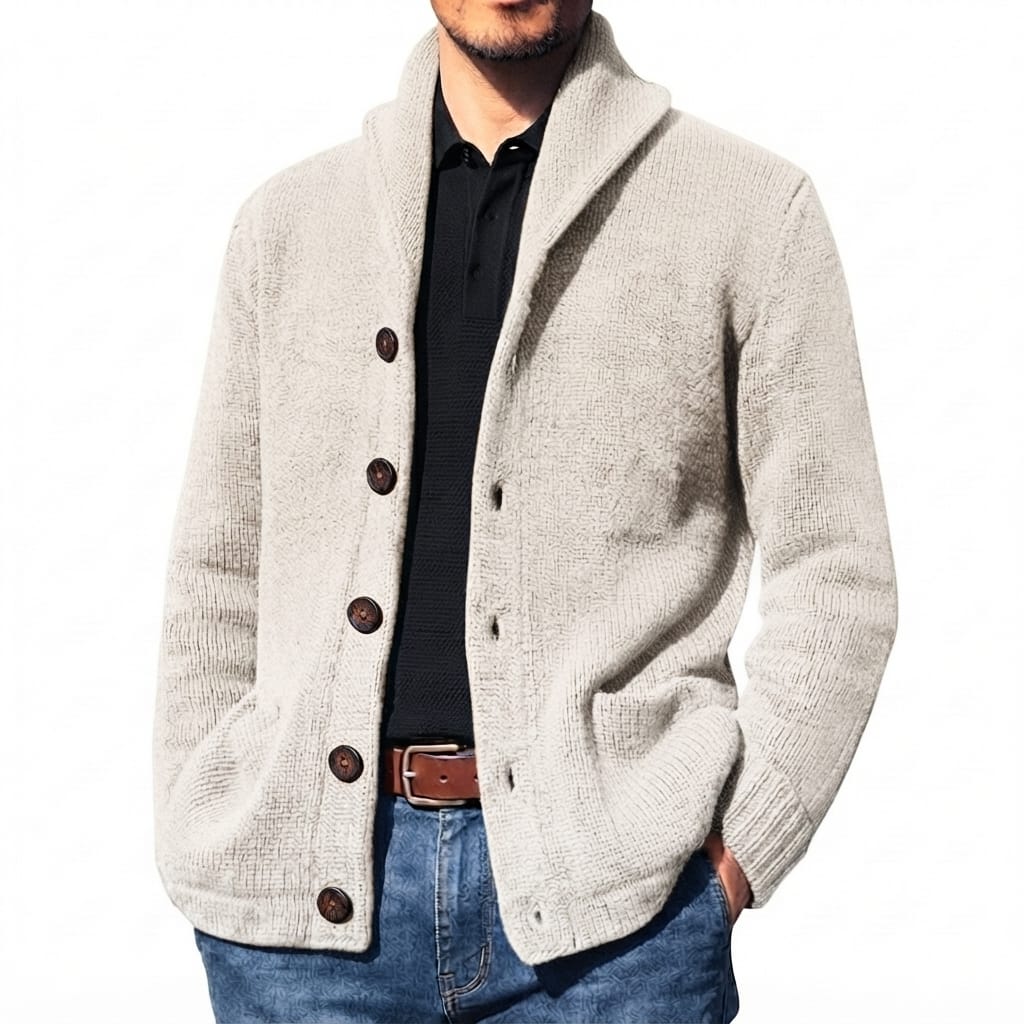 CARDIGAN de Punto Tejido Premium con Cuello Solapa | Elegancia Versátil y Cómoda