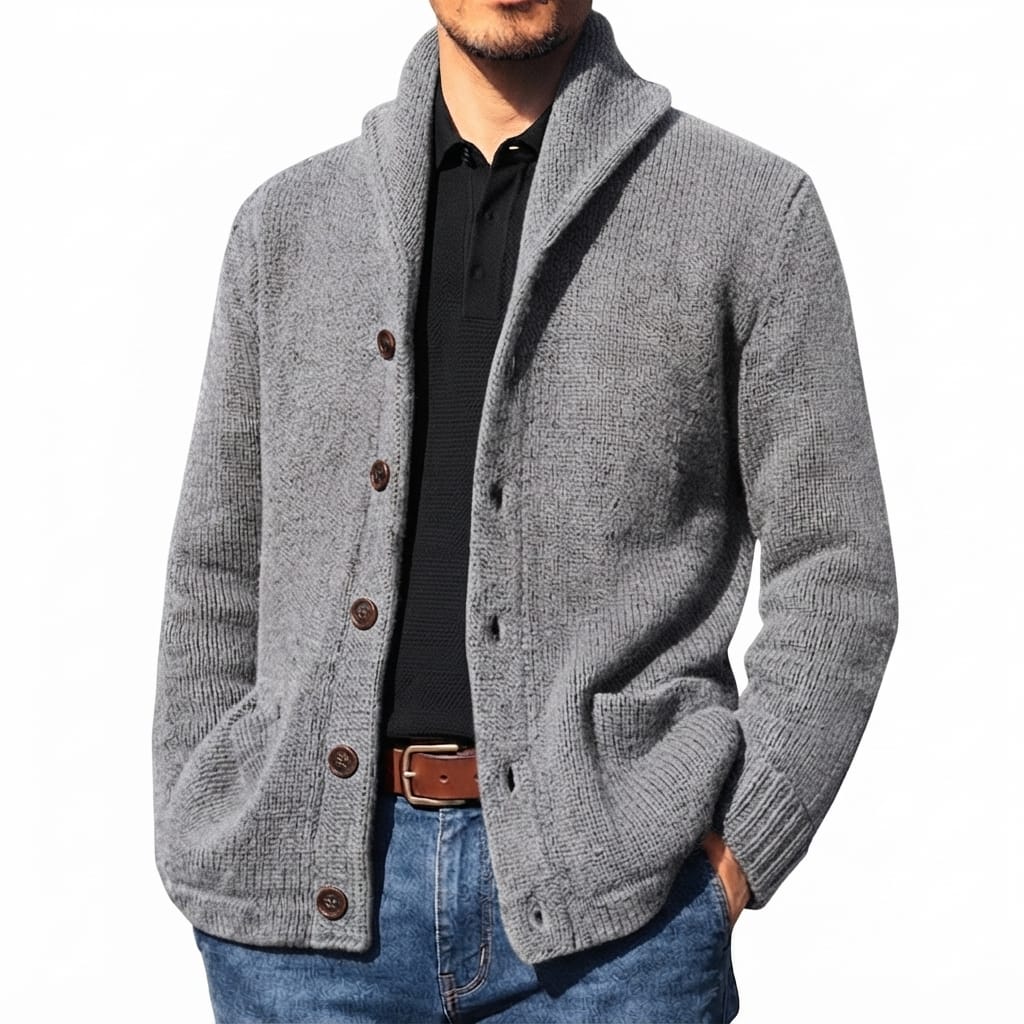 CARDIGAN de Punto Tejido Premium con Cuello Solapa | Elegancia Versátil y Cómoda