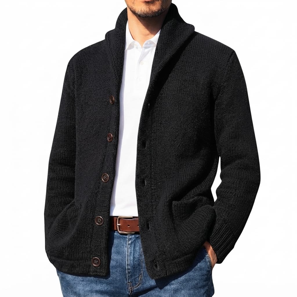 CARDIGAN de Punto Tejido Premium con Cuello Solapa | Elegancia Versátil y Cómoda