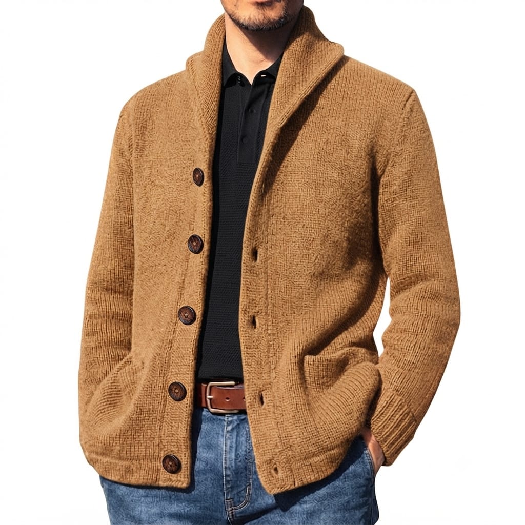 CARDIGAN de Punto Tejido Premium con Cuello Solapa | Elegancia Versátil y Cómoda