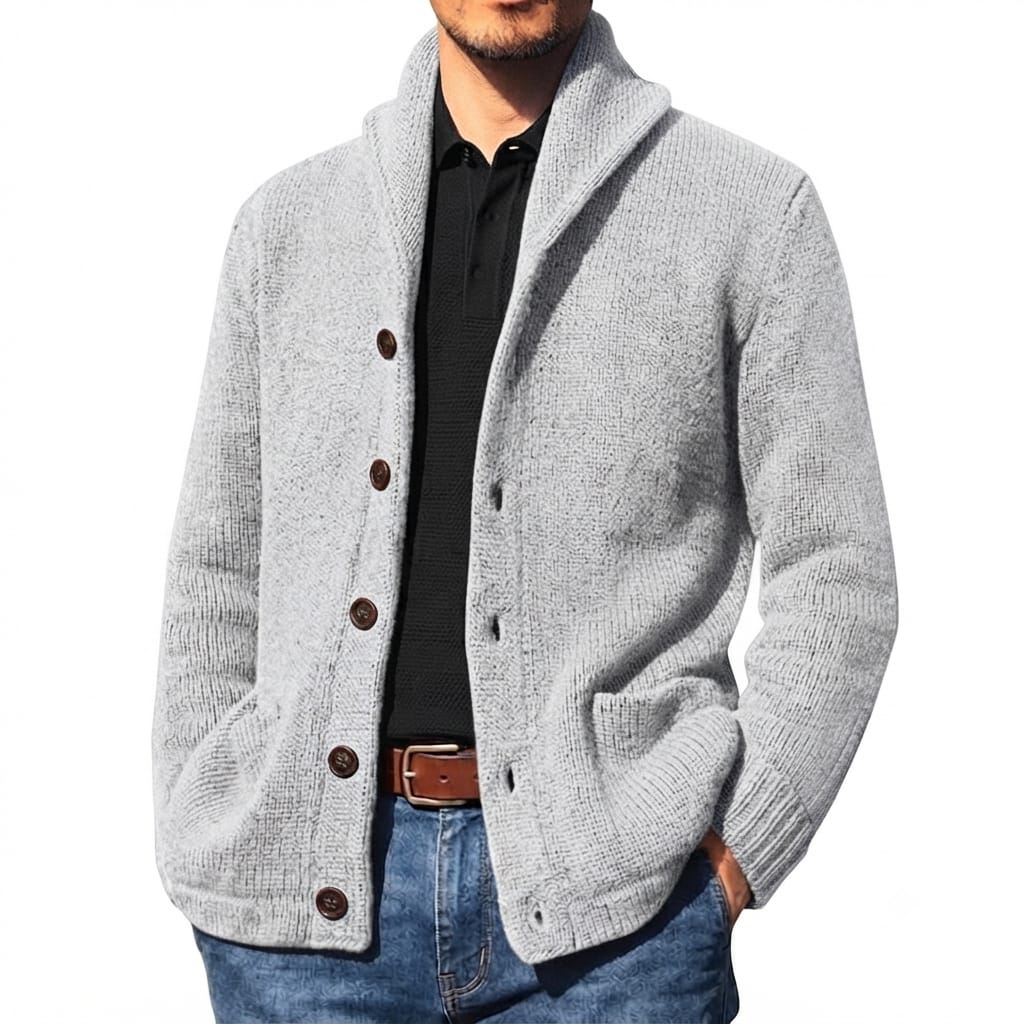 CARDIGAN de Punto Tejido Premium con Cuello Solapa | Elegancia Versátil y Cómoda
